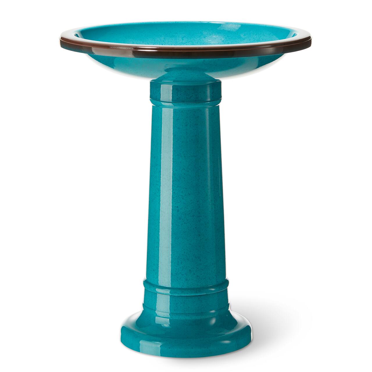 Glitzhome® 21.5" Faux Ceramic Tall Pedestal Birdbath